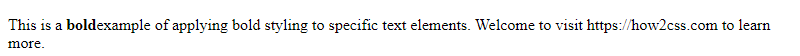 How To Bold Text In Css