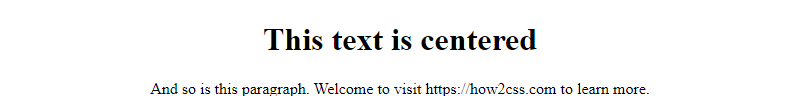 How To Center Align Text Css