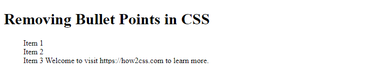 How To Remove Bullet Points In Css