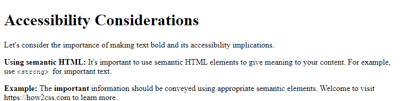 Css Bold Text