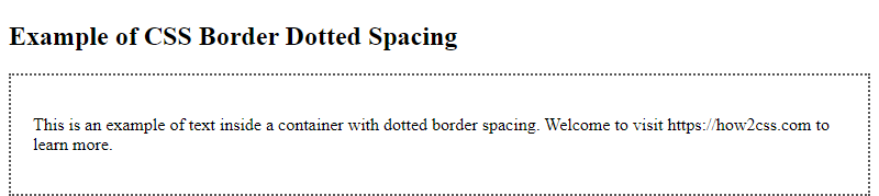 Css Border Dotted Spacing