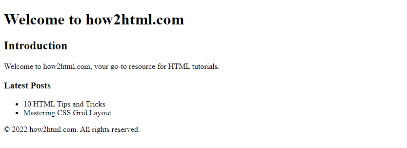 HTML Layout