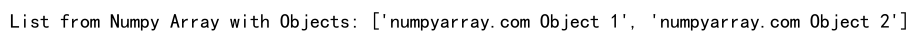 Convert Numpy Array to List