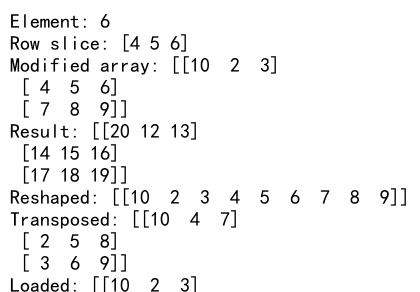 Numpy 2D Array