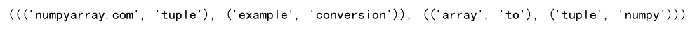 Numpy Array to Tuple