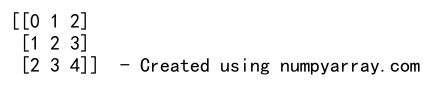 Numpy Create Array