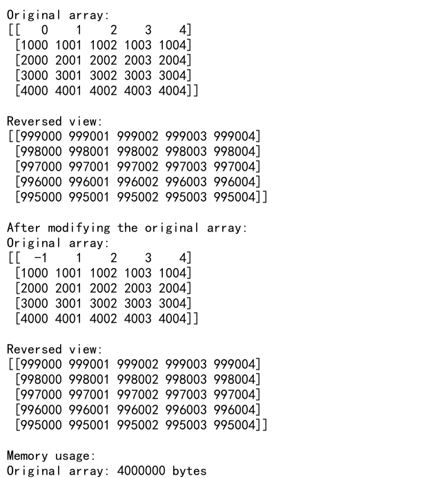 Numpy Reverse Axis