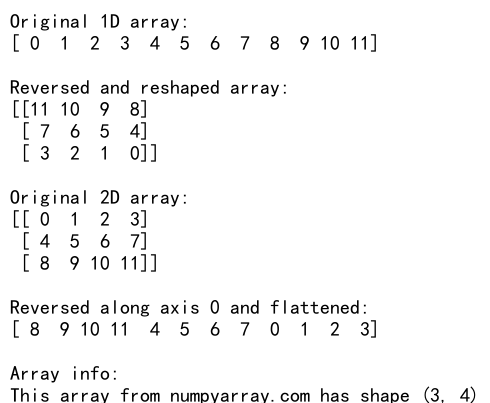 Numpy Reverse Axis