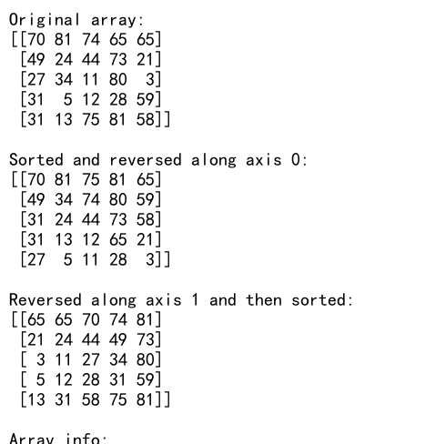 Numpy Reverse Axis