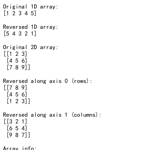 Numpy Reverse Axis