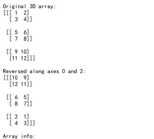 Numpy Reverse Axis