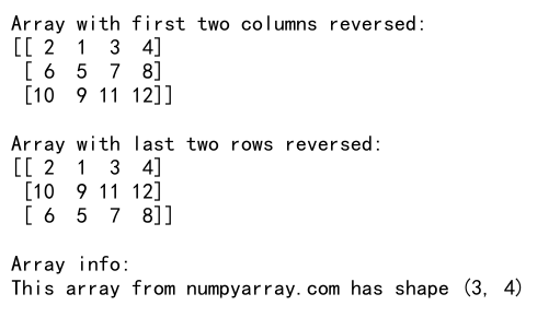 Numpy Reverse Axis