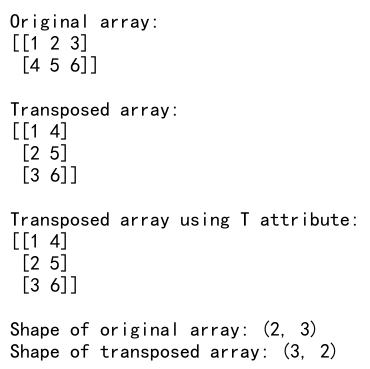 Numpy Transpose Axis