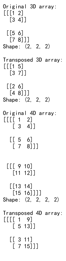 Numpy Transpose Axis