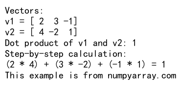 Numpy Dot Function