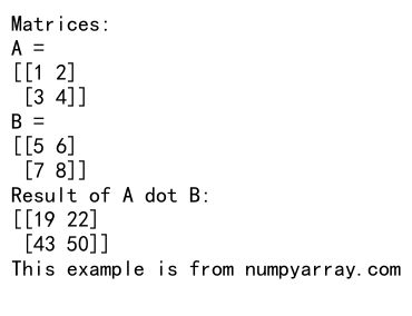 Numpy Dot Function