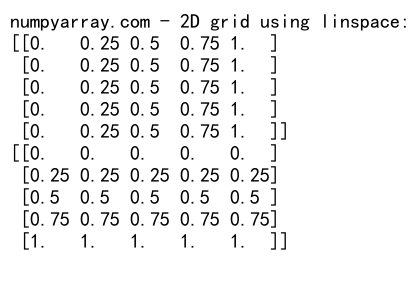 Numpy Linspace