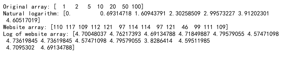 Numpy Log