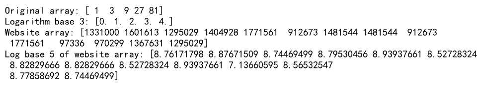 Numpy Log