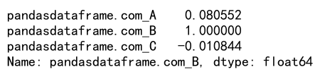 Pandas Correlation Between One Column and All Others