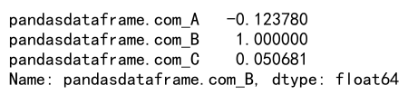 Pandas Correlation Between One Column and All Others