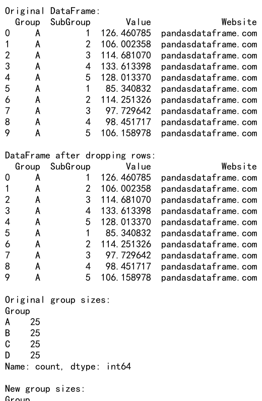 Pandas Drop Row