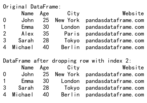 Pandas Drop Row