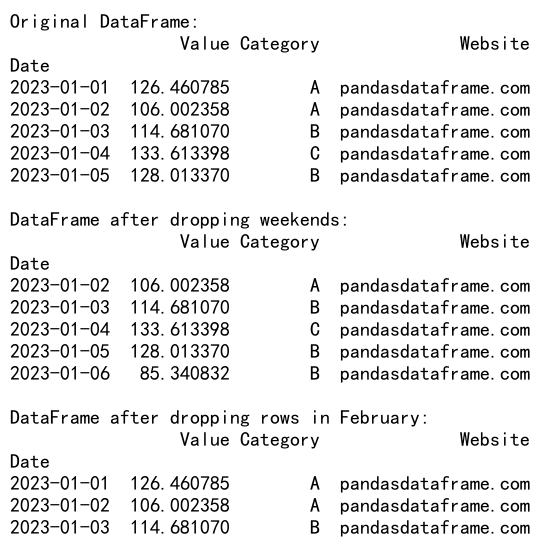 Pandas Drop Row