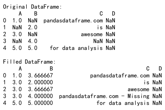 Pandas fillna subset