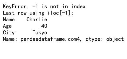 Pandas iloc -1