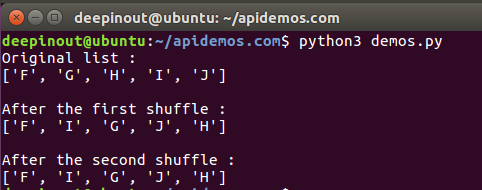 Python random shuffle() Method